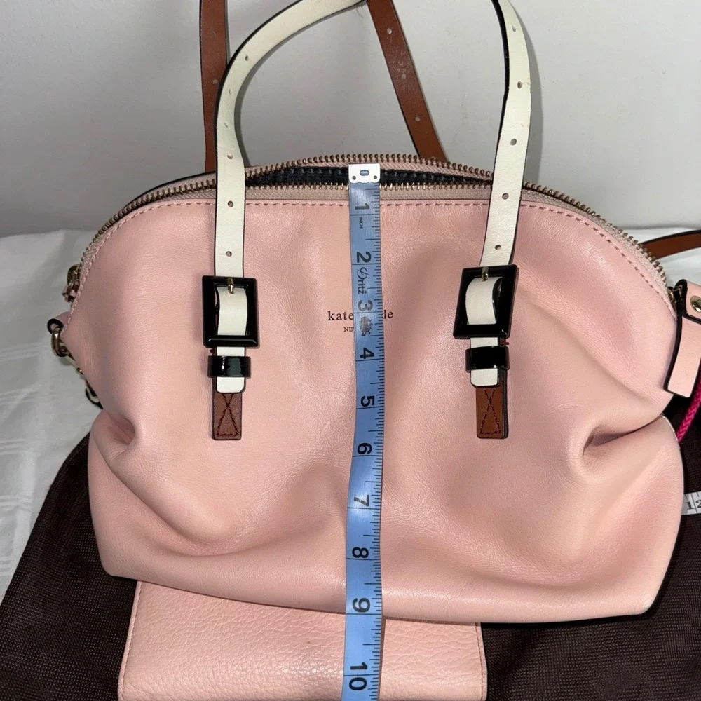 Kate Spade New York Pink Leather Dome Satchel Shoulder Bag & Wallet Set Dust Bag